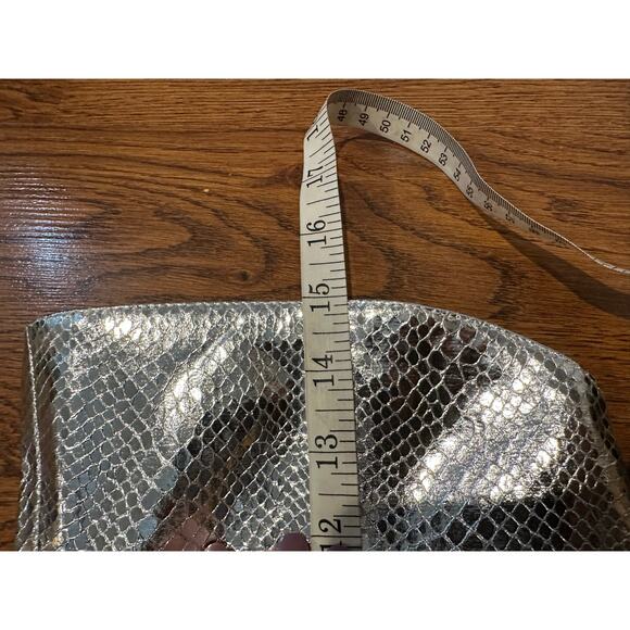 Steve Madden Women's Newlyn Croc Print Kitten Heel Boot Silver Sz 6.5 NWOB - Picture 10 of 13